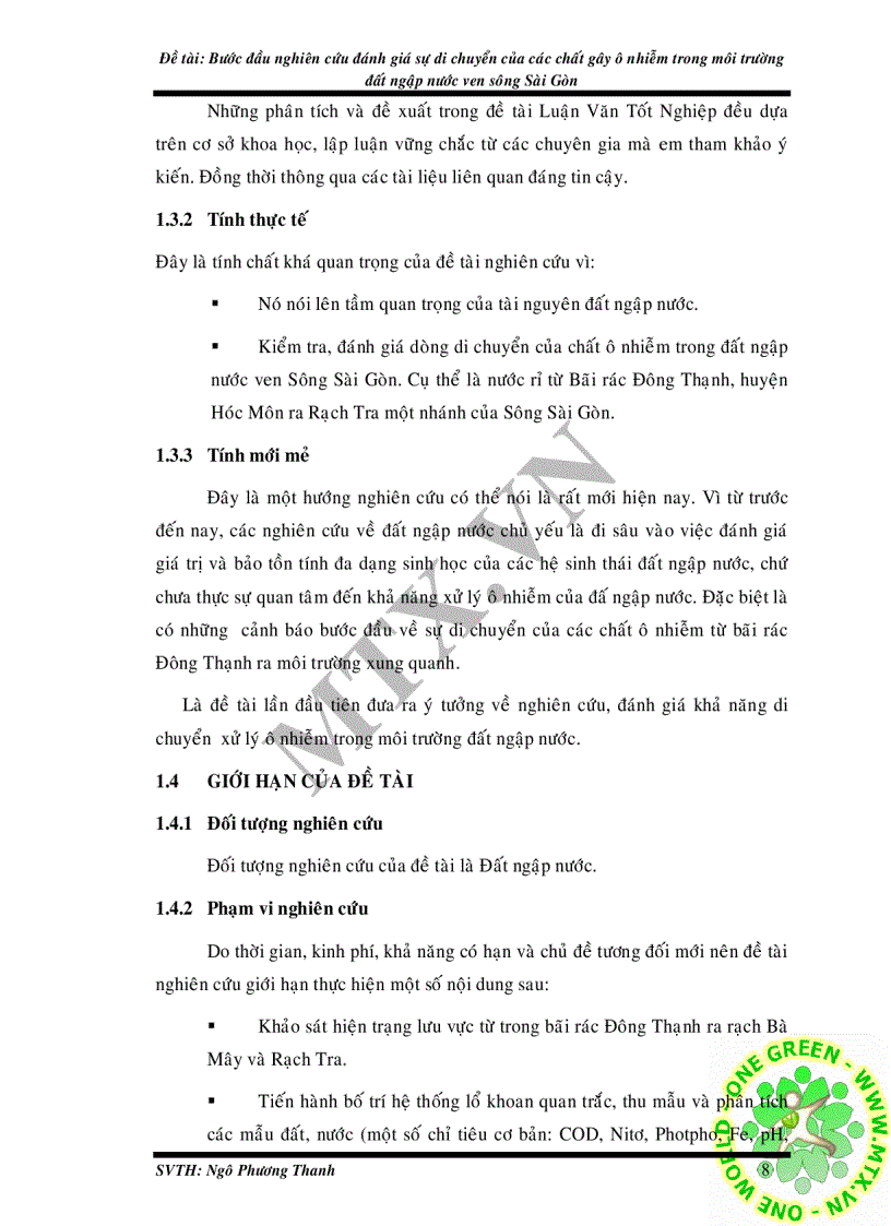 image for page Bước đầu nghiên cứu đánh giá sự di chuyển của các chất gây ô nhiễm trong môi trường đất ngập nước ven sông Sài Gòn