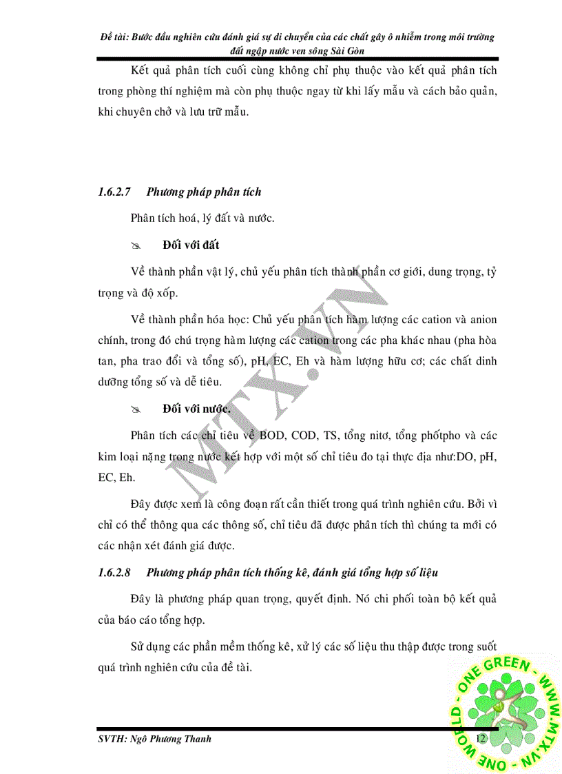 image for page Bước đầu nghiên cứu đánh giá sự di chuyển của các chất gây ô nhiễm trong môi trường đất ngập nước ven sông Sài Gòn