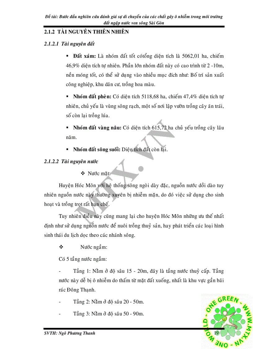 image for page Bước đầu nghiên cứu đánh giá sự di chuyển của các chất gây ô nhiễm trong môi trường đất ngập nước ven sông Sài Gòn