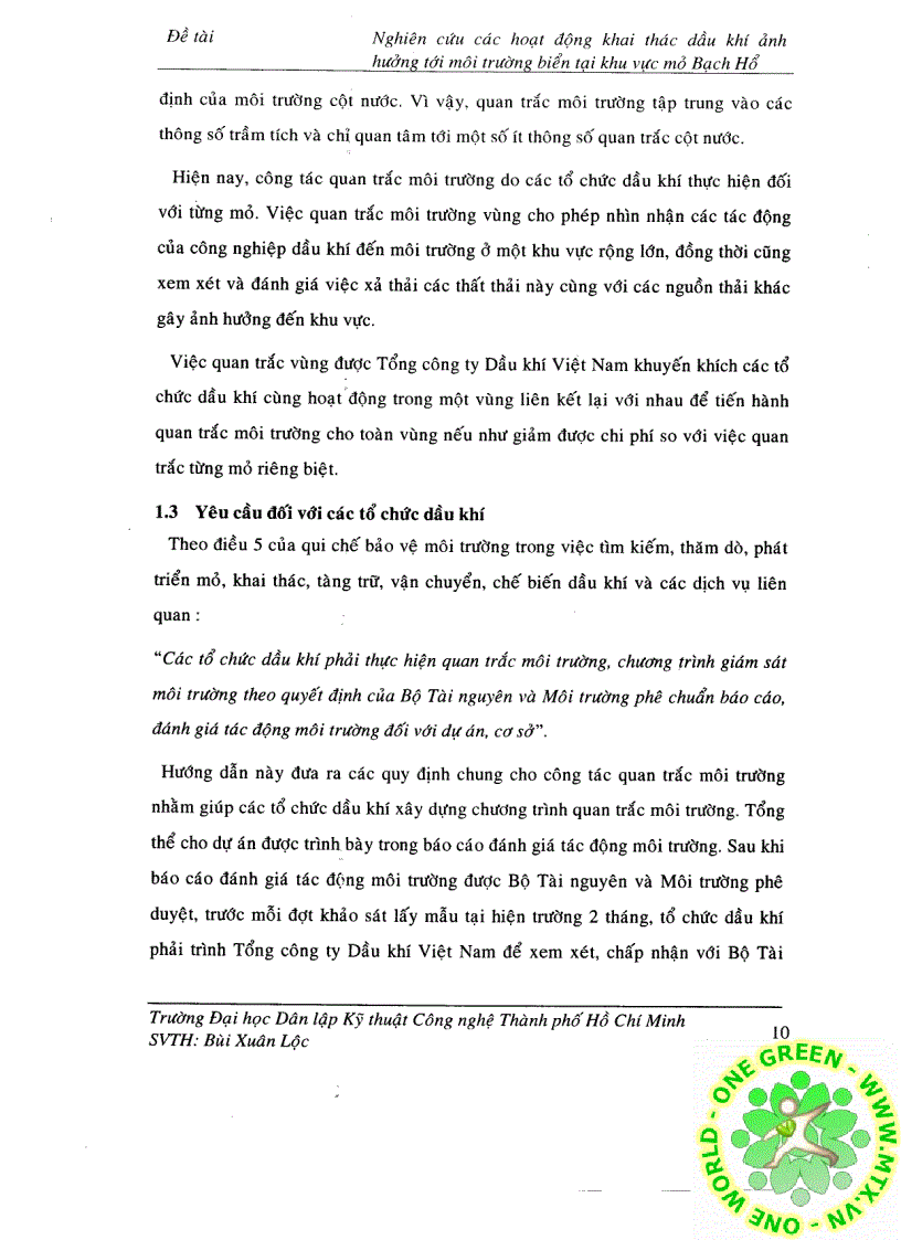 image for page Nghiên cứu các hoạt động khai thác dầu khí ảnh hưởng tới môi trường biển tại khu vực mỏ Bạch Hổ