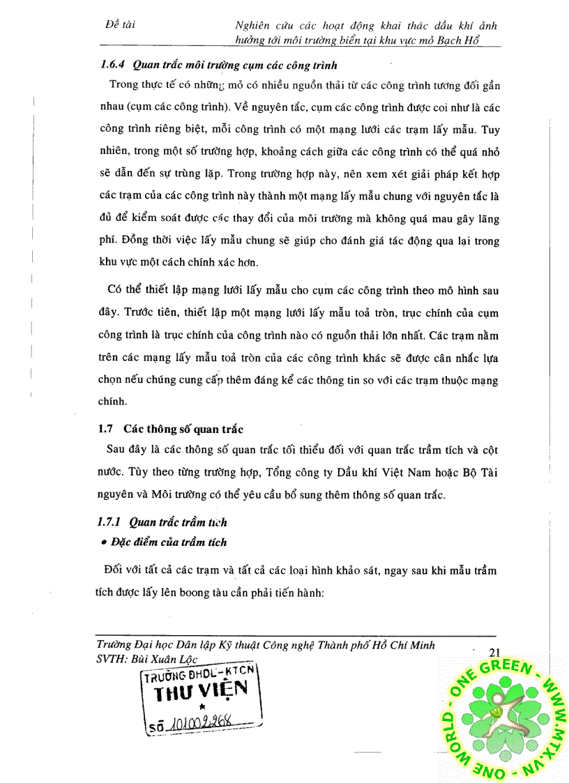 image for page Nghiên cứu các hoạt động khai thác dầu khí ảnh hưởng tới môi trường biển tại khu vực mỏ Bạch Hổ
