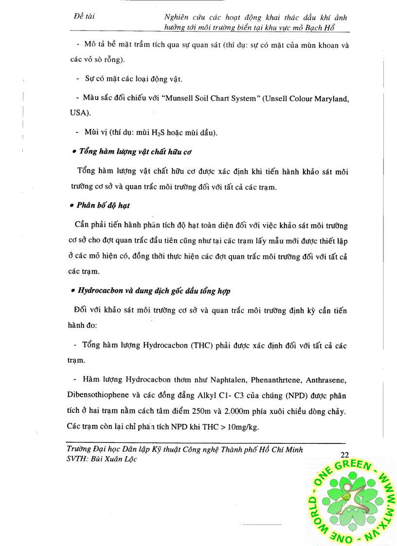 image for page Nghiên cứu các hoạt động khai thác dầu khí ảnh hưởng tới môi trường biển tại khu vực mỏ Bạch Hổ