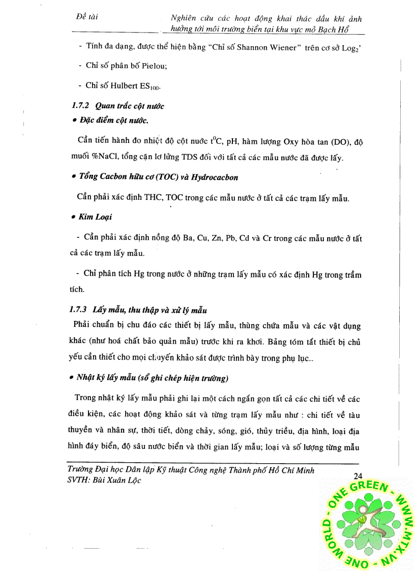 image for page Nghiên cứu các hoạt động khai thác dầu khí ảnh hưởng tới môi trường biển tại khu vực mỏ Bạch Hổ