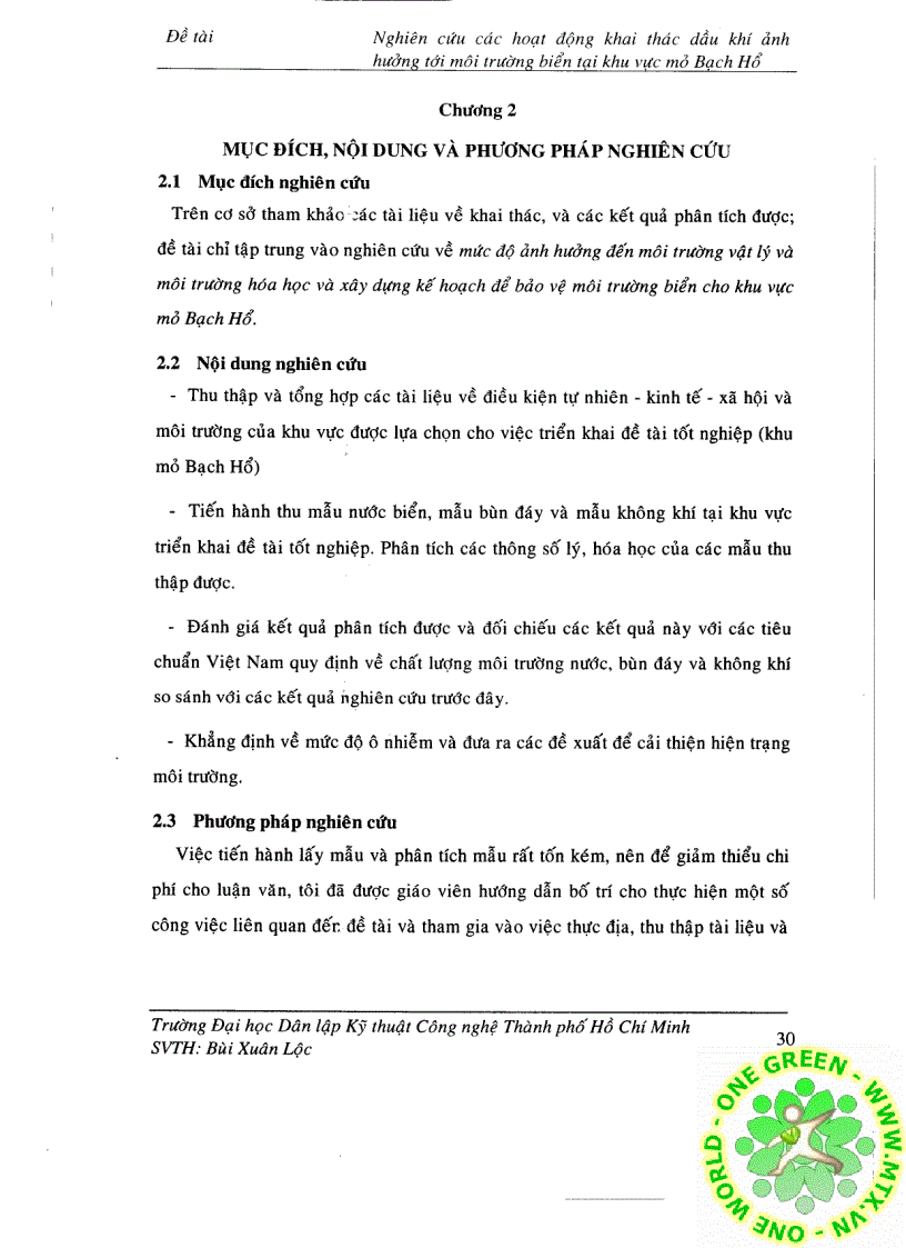 image for page Nghiên cứu các hoạt động khai thác dầu khí ảnh hưởng tới môi trường biển tại khu vực mỏ Bạch Hổ