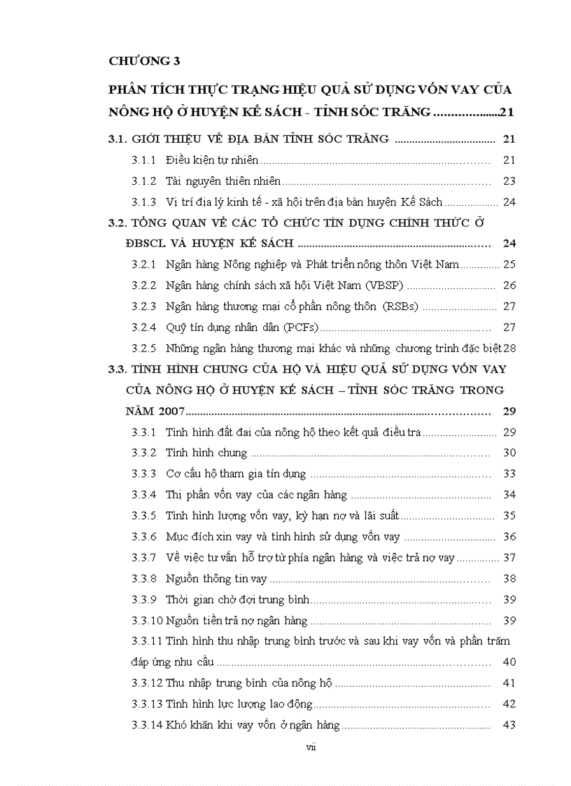 image for page Phân tích các yếu tố ảnh hưởng đến việc tiếp cận tín dụng chính thức và hiệu quả sử dụng vốn vay của nông hộ ở huyện kế sách tỉnh sóc trăng