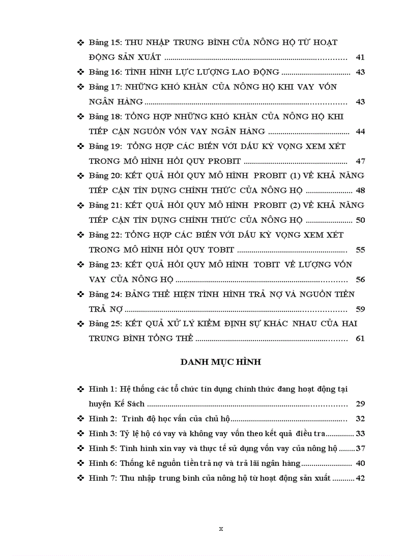 image for page Phân tích các yếu tố ảnh hưởng đến việc tiếp cận tín dụng chính thức và hiệu quả sử dụng vốn vay của nông hộ ở huyện kế sách tỉnh sóc trăng