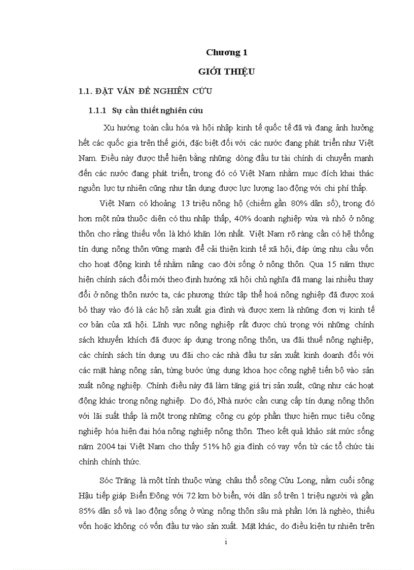image for page Phân tích các yếu tố ảnh hưởng đến việc tiếp cận tín dụng chính thức và hiệu quả sử dụng vốn vay của nông hộ ở huyện kế sách tỉnh sóc trăng