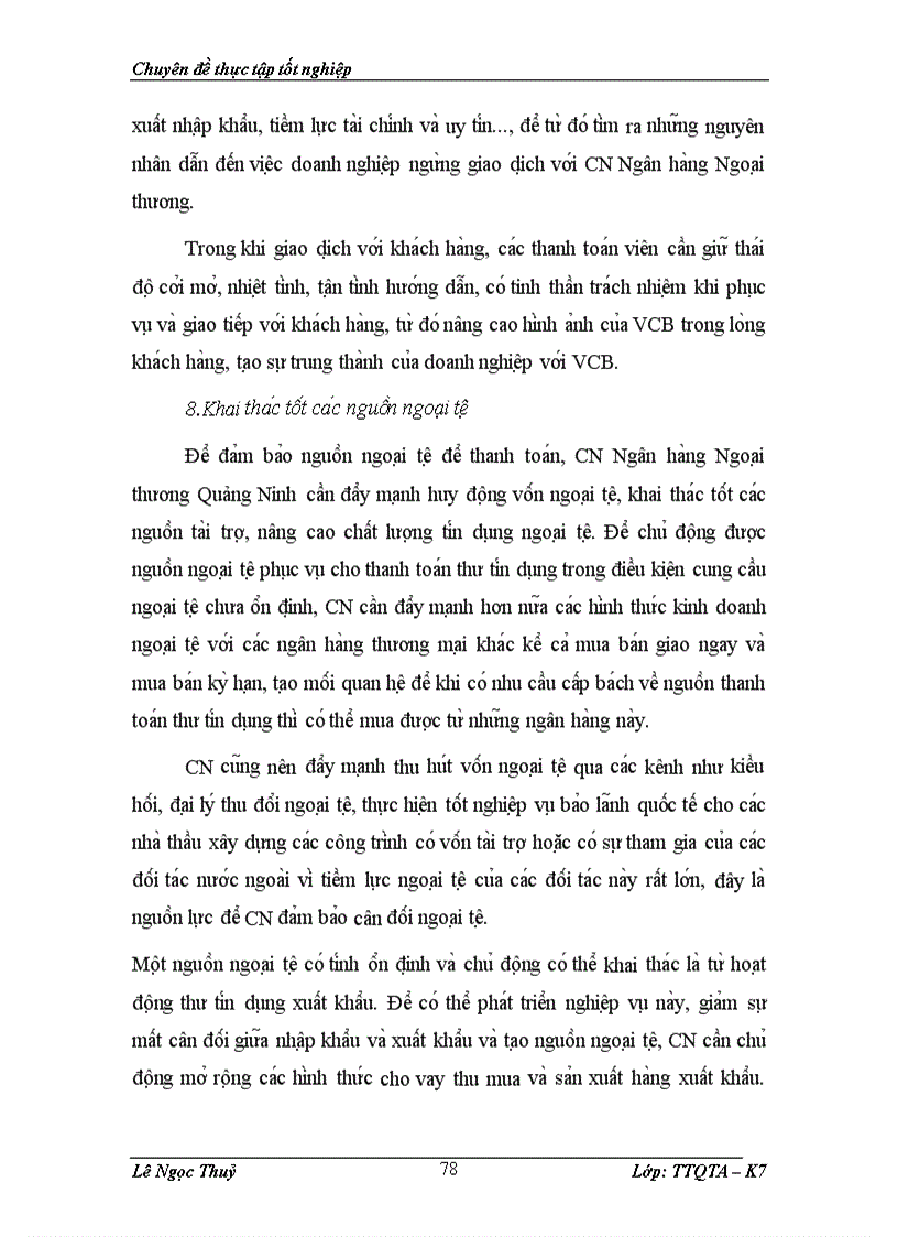 image for page Giải pháp nâng cao chất lượng thanh toán kèm chứng từ tại chi nhánh ngân hàng Ngoại thương Quảng Ninh