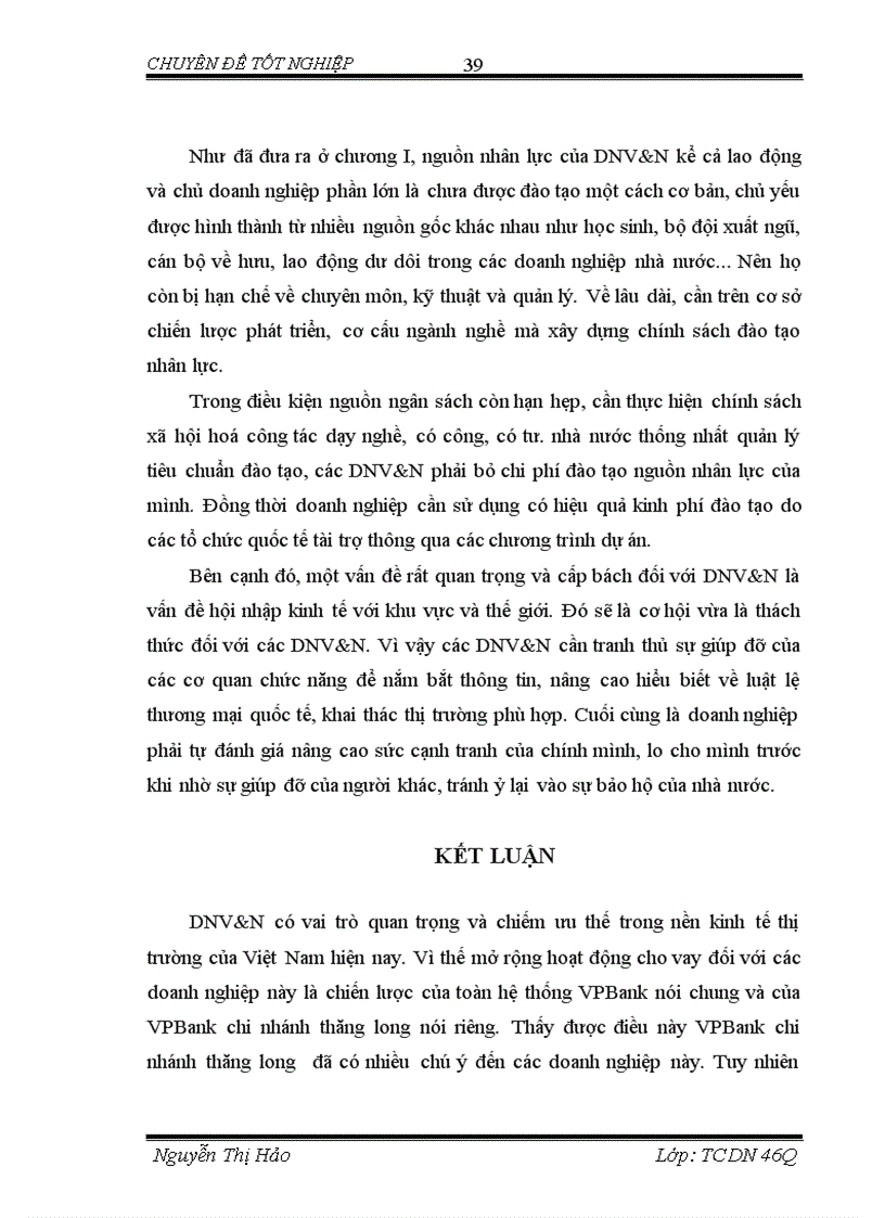 image for page Mở rộng cho vay đối với các doanh nghiệp vừa và nhỏ tại ngân hàng thương mai cổ phần các doanh nghiệp ngoài quốc doanh VPBank chi nhánh thăng long