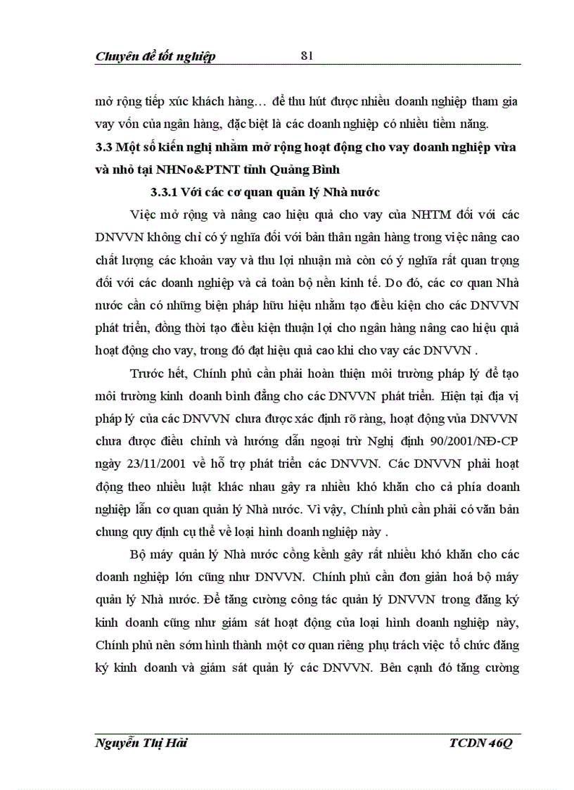 image for page Một số giải pháp nhằm mở rộng hoạt động cho vay đối với các doanh nghiệp vừa và nhỏ tại Ngân hàng Nông nghiệp và Phát triển nông thôn tỉnh Quảng Bình