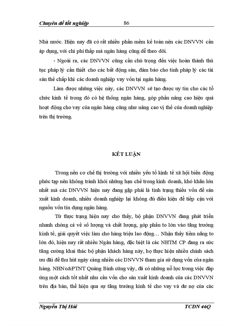 image for page Một số giải pháp nhằm mở rộng hoạt động cho vay đối với các doanh nghiệp vừa và nhỏ tại Ngân hàng Nông nghiệp và Phát triển nông thôn tỉnh Quảng Bình