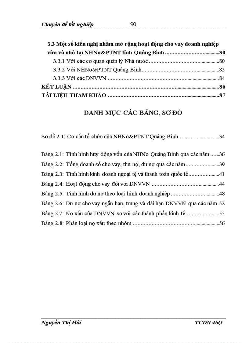 image for page Một số giải pháp nhằm mở rộng hoạt động cho vay đối với các doanh nghiệp vừa và nhỏ tại Ngân hàng Nông nghiệp và Phát triển nông thôn tỉnh Quảng Bình