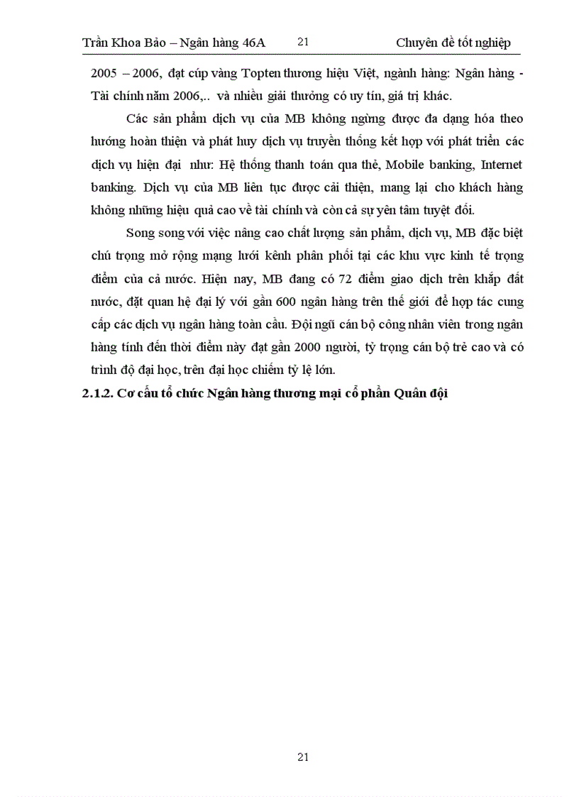 image for page Nâng cao chất lượng tín dụng trung và dài hạn đối với doanh nghiệp tại ngân hàng thương mại cổ phần Quân Đội Chi Nhánh Điện Biên Phủ