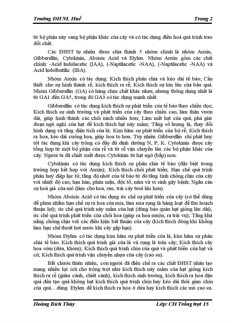 Tìm hiểu khái quát phương pháp sử dụng các chất điều hòa sinh trưởng thực vật trong thực tiễn sản xuất