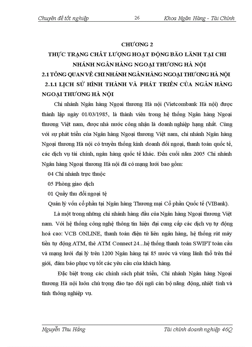 image for page Giải pháp nâng cao chất lượng hoạt động bảo lãnh tại Chi nhánh Ngân hàng Ngoại thương Hà nội