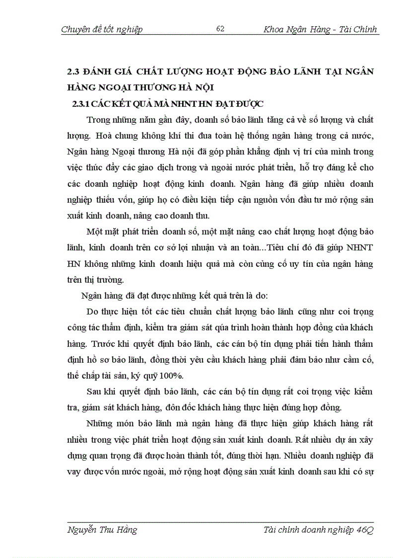 image for page Giải pháp nâng cao chất lượng hoạt động bảo lãnh tại Chi nhánh Ngân hàng Ngoại thương Hà nội