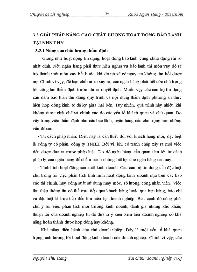 image for page Giải pháp nâng cao chất lượng hoạt động bảo lãnh tại Chi nhánh Ngân hàng Ngoại thương Hà nội