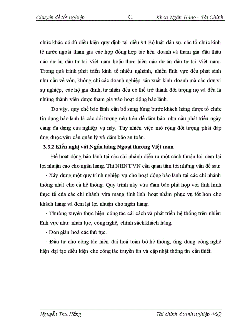 image for page Giải pháp nâng cao chất lượng hoạt động bảo lãnh tại Chi nhánh Ngân hàng Ngoại thương Hà nội