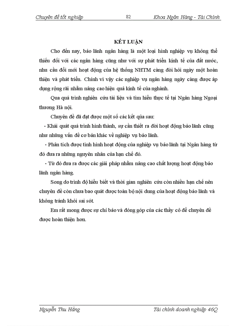 image for page Giải pháp nâng cao chất lượng hoạt động bảo lãnh tại Chi nhánh Ngân hàng Ngoại thương Hà nội