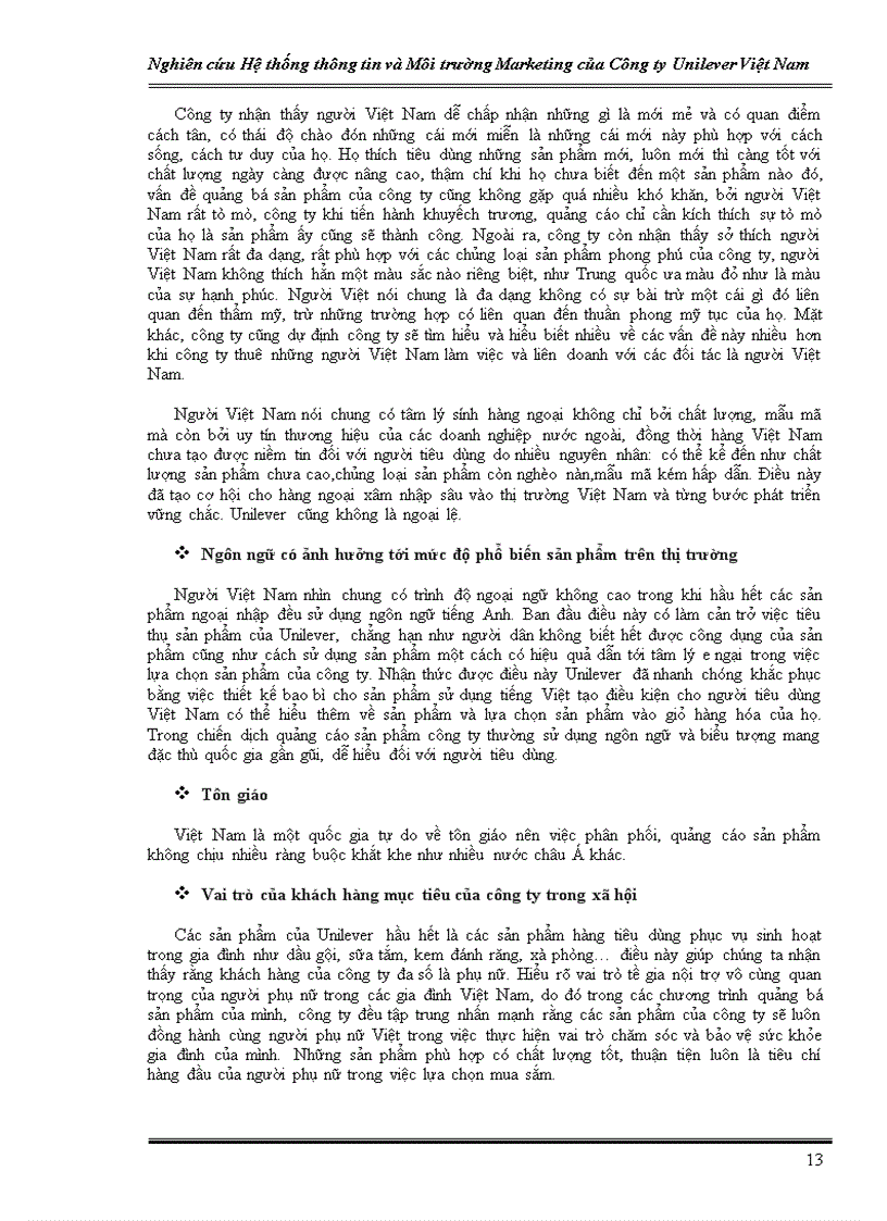 image for page Nghiên cứu Hệ thống thông tin và Môi trường Marketing của Công ty Unilever Việt Nam