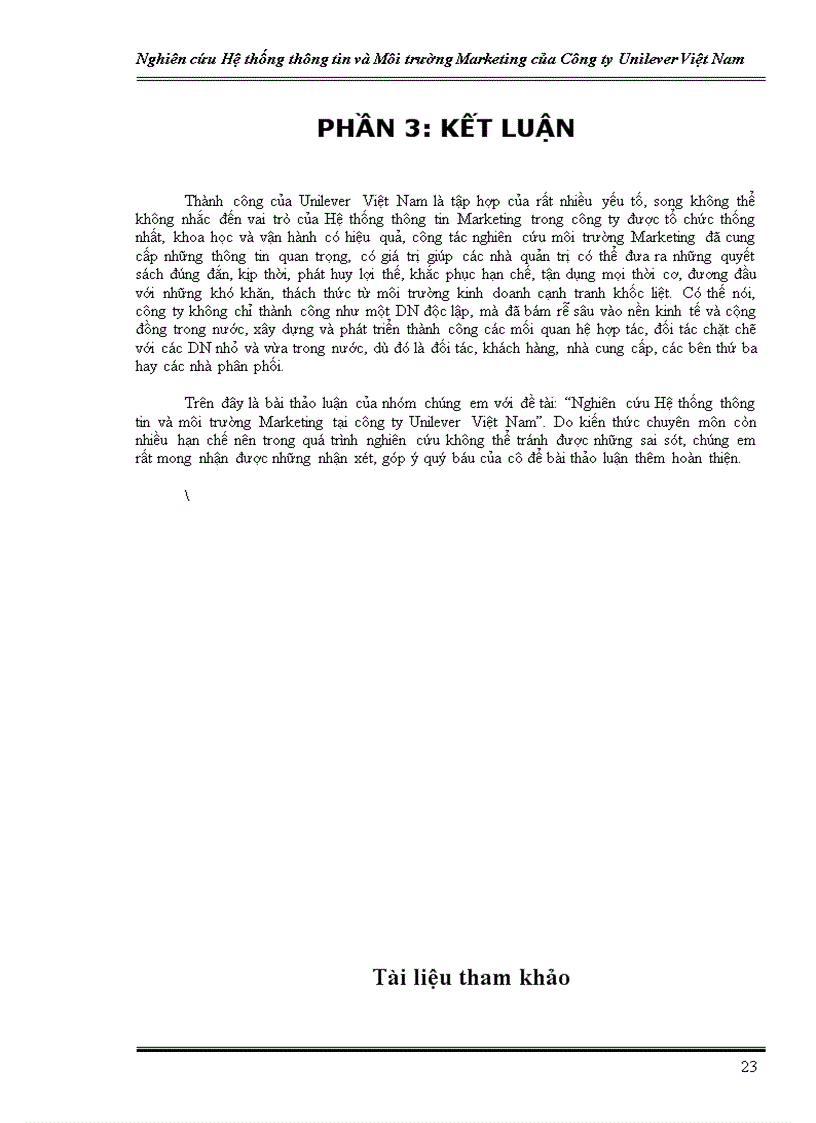 image for page Nghiên cứu Hệ thống thông tin và Môi trường Marketing của Công ty Unilever Việt Nam
