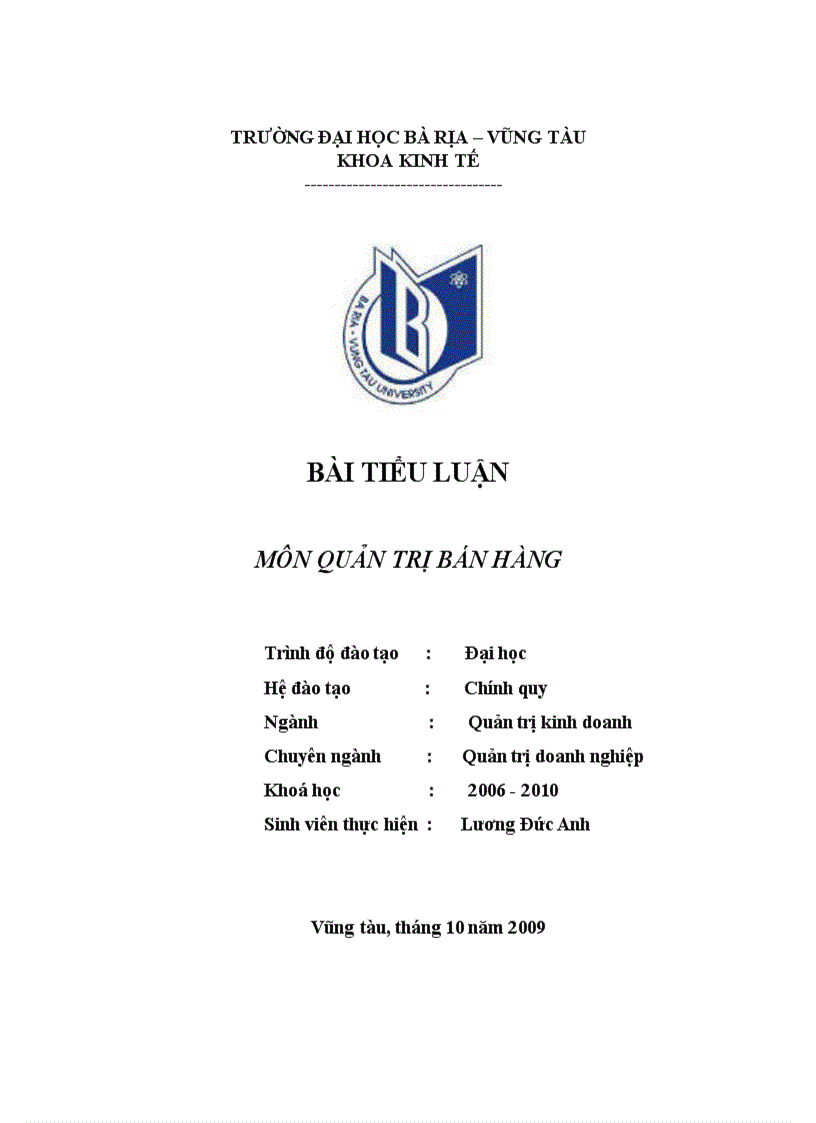 image for page Tiểu luận môn Marketing dịch vụ