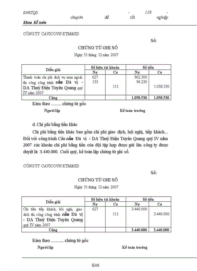 image for page Hoàn thiện kế toán chi phí sản xuất và tính giá thành sản phẩm xây lắp tại Công ty cổ phần CAVICOVN KTM XD