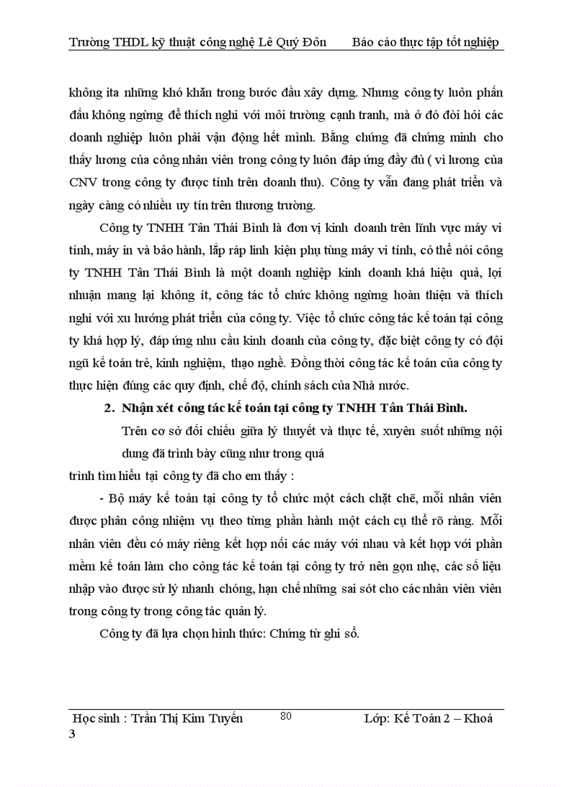 image for page Một số nhận xét và kiến nghị nhằm hoàn thiện công tác kế toán tiền lương và các khoản trích theo lương tại Công ty TNHH Tân Thái Bình