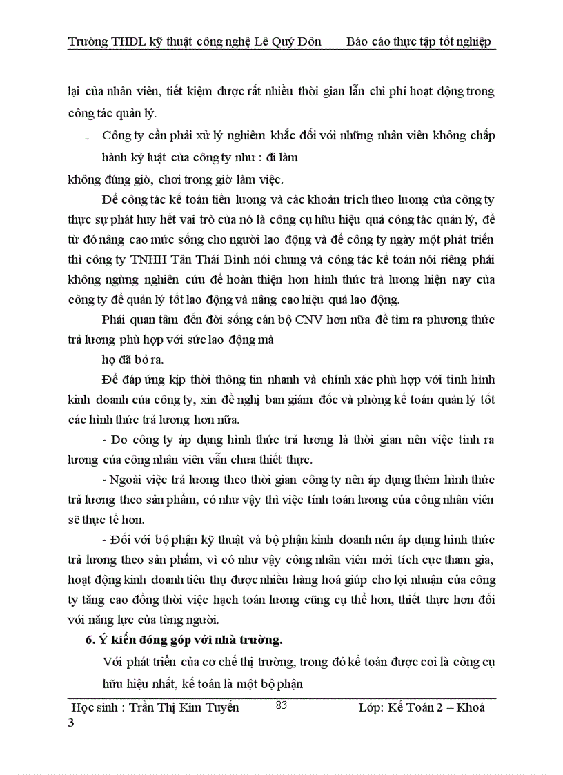 image for page Một số nhận xét và kiến nghị nhằm hoàn thiện công tác kế toán tiền lương và các khoản trích theo lương tại Công ty TNHH Tân Thái Bình