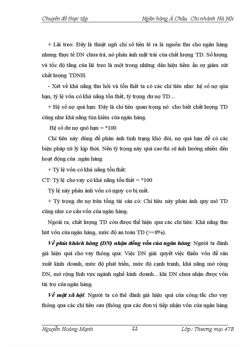image for page Giải pháp nâng cao chất lượng tín dụng đối với DNV N tại Ngân hàng Á Châu Chi nhánh Hà Nội