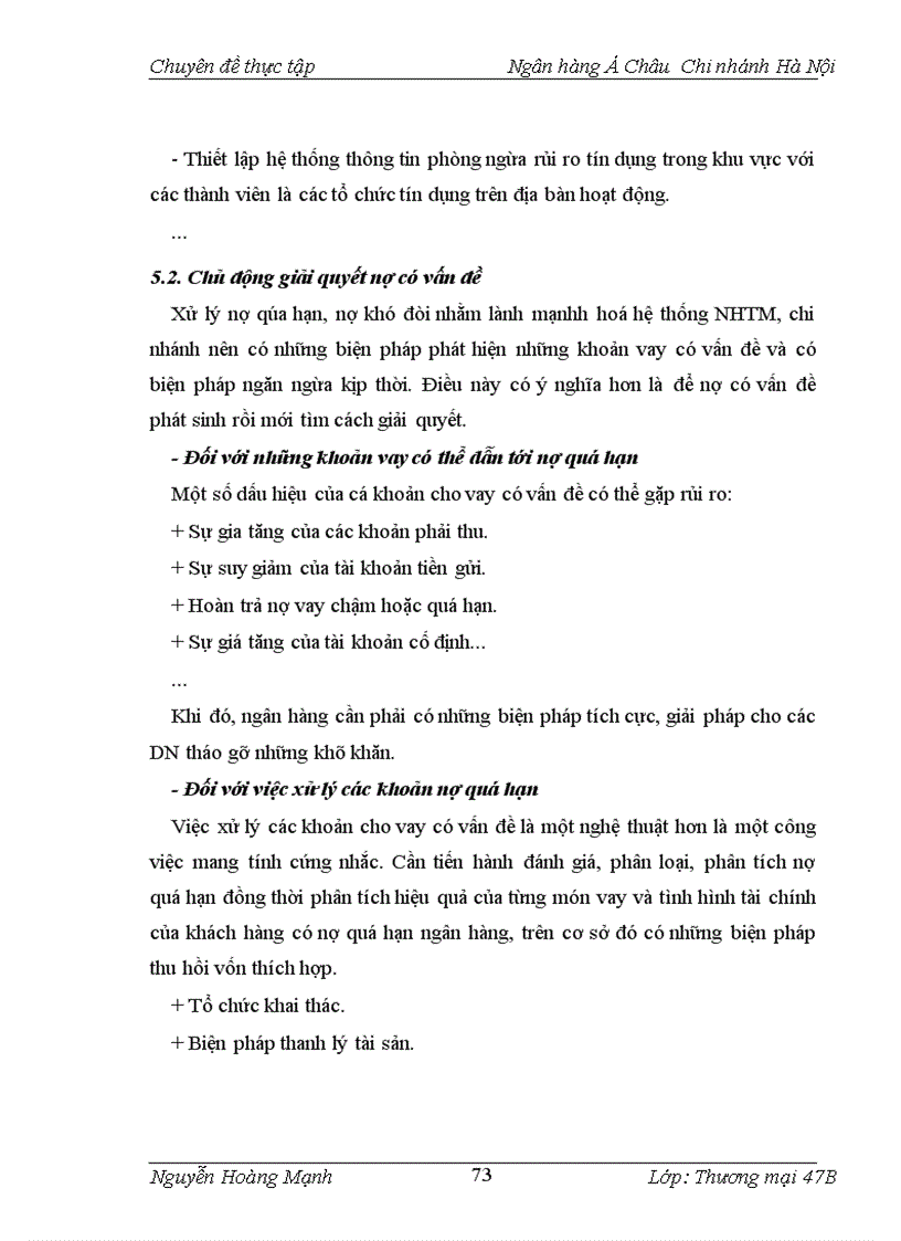 image for page Giải pháp nâng cao chất lượng tín dụng đối với DNV N tại Ngân hàng Á Châu Chi nhánh Hà Nội