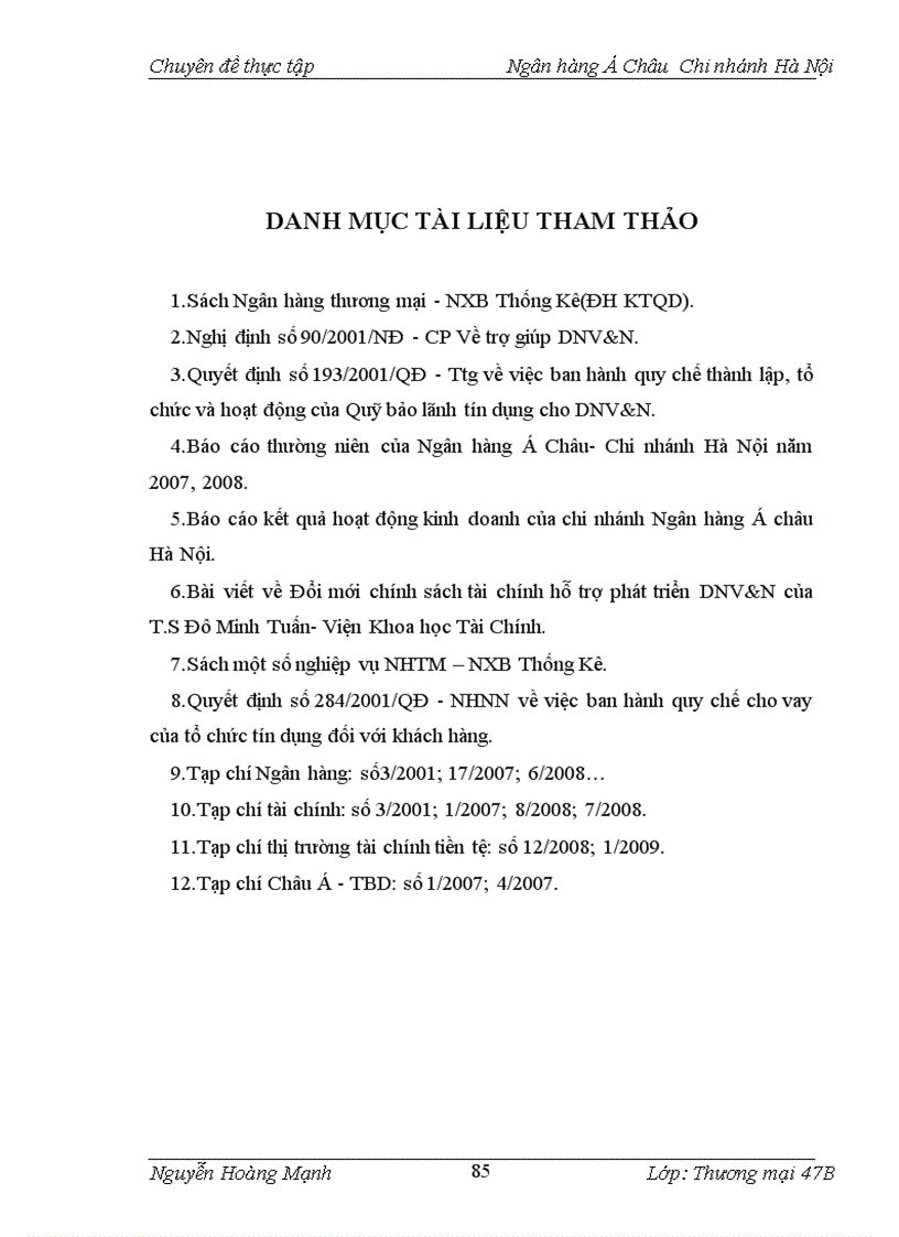 image for page Giải pháp nâng cao chất lượng tín dụng đối với DNV N tại Ngân hàng Á Châu Chi nhánh Hà Nội