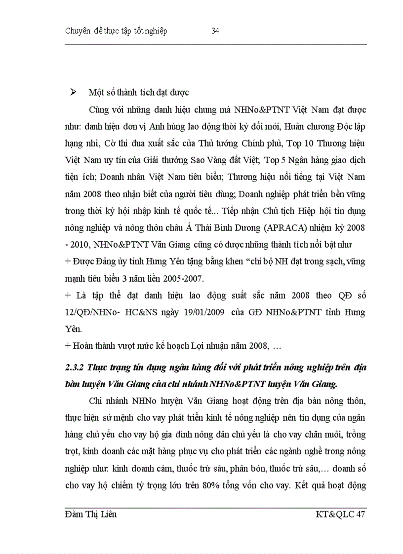 image for page Giải pháp nâng cao chất lượng tín dụng ngân hàng cho phát triển nông nghiệp trên địa bàn của NHNo PTNT huyện Văn Giang