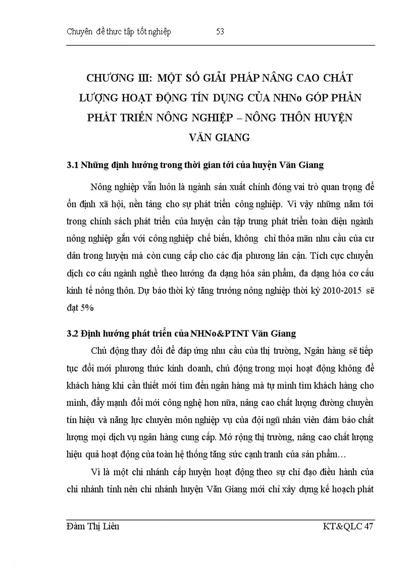 image for page Giải pháp nâng cao chất lượng tín dụng ngân hàng cho phát triển nông nghiệp trên địa bàn của NHNo PTNT huyện Văn Giang