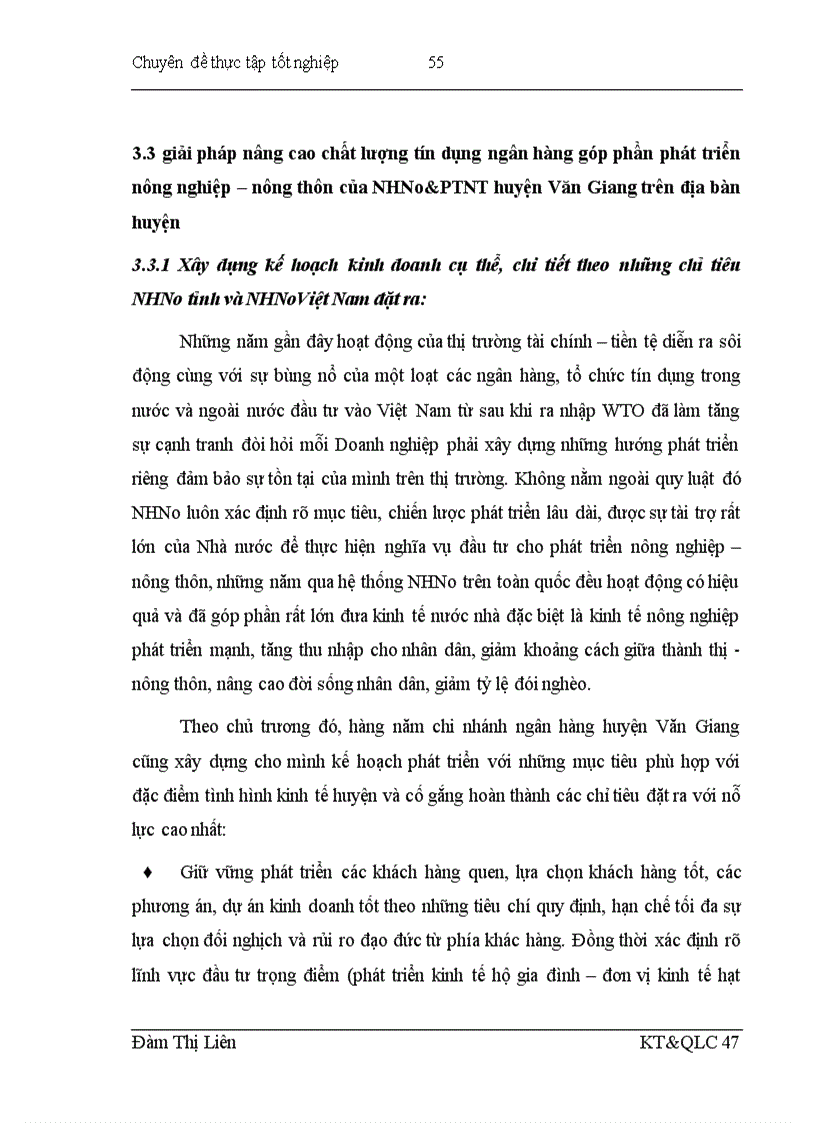 image for page Giải pháp nâng cao chất lượng tín dụng ngân hàng cho phát triển nông nghiệp trên địa bàn của NHNo PTNT huyện Văn Giang