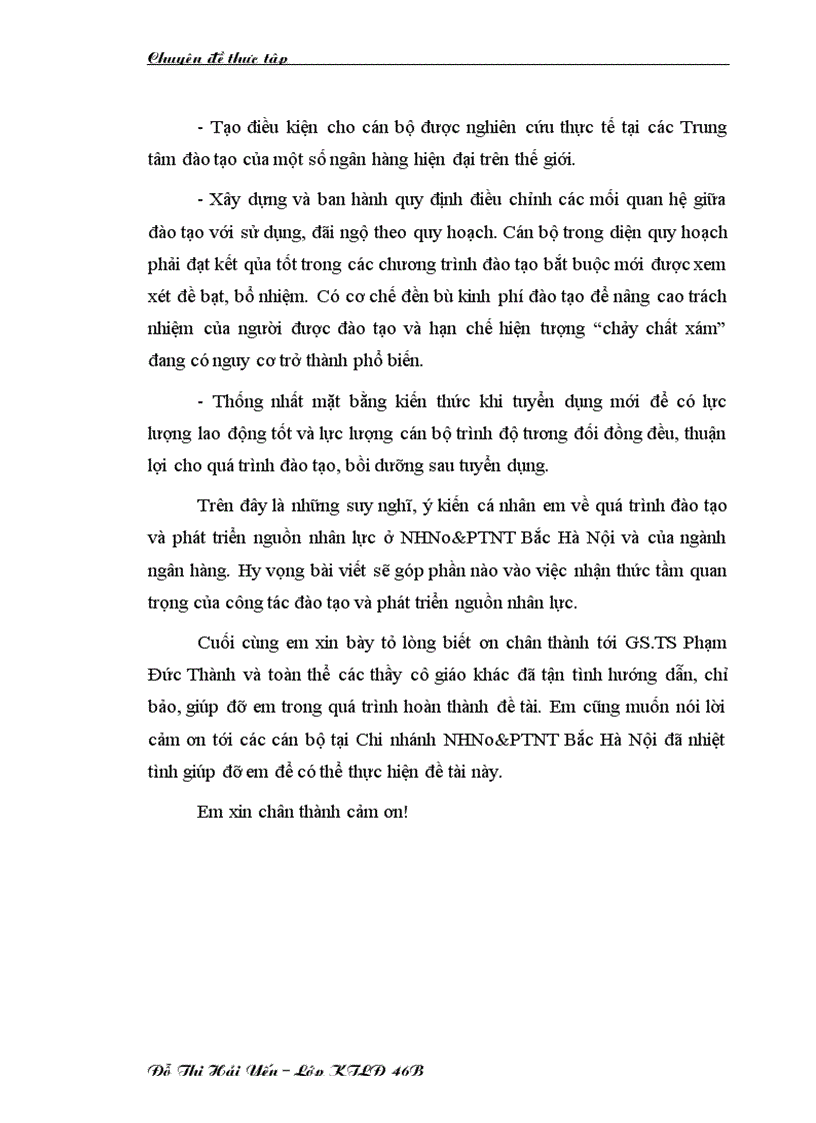 image for page Cải tiến công tác đào tạo và phát triển nguồn nhân lực ở Ngân hàng Nông nghiệp và phát triển nông thôn Bắc Hà Nội