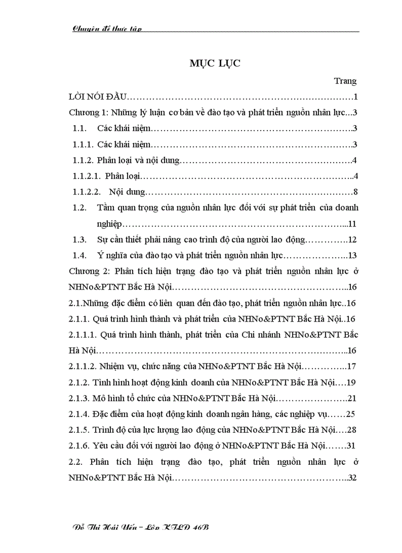 image for page Cải tiến công tác đào tạo và phát triển nguồn nhân lực ở Ngân hàng Nông nghiệp và phát triển nông thôn Bắc Hà Nội