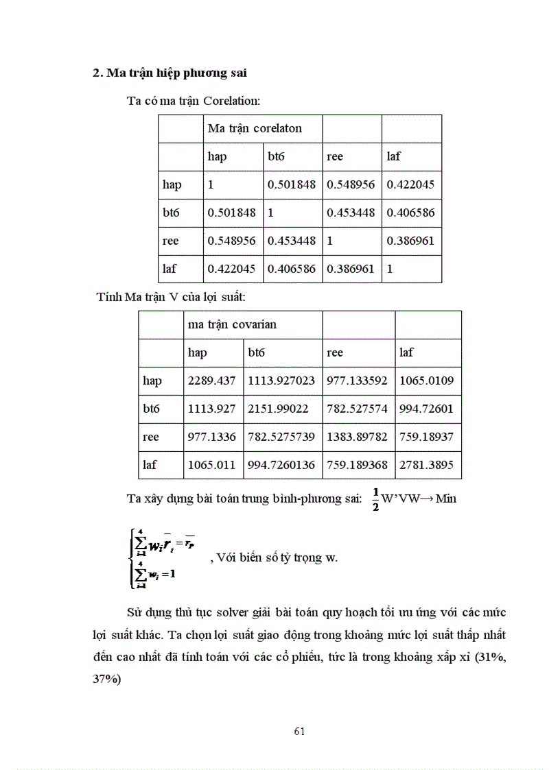 image for page Áp dụng phương pháp trung bình phương sai trong hoạt động phân tích và quản lý danh mục đầu tư