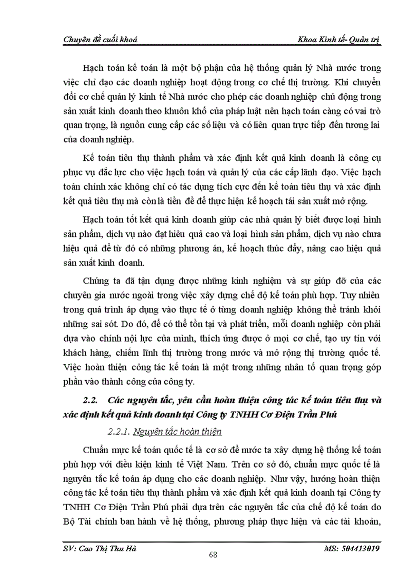 image for page Hoàn thiện công tác kế toán tiêu thụ thành phẩm và xác định kết quả kinh doanh tại Công ty TNHH Nhà nước 1 thành viên Cơ Điện Trần Phú