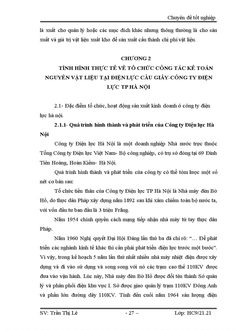image for page Tổ chức công tác kế toán nguyên vật liệu tại Công ty Điện lực thành phố Hà Nội