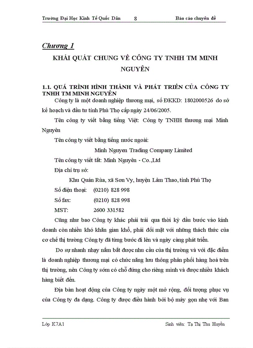 image for page Hoàn thiện kế toán tiêu thụ hàng hoá và xác định kết quả kinh doanh tại Công ty TNHH thương mại Minh Nguyên