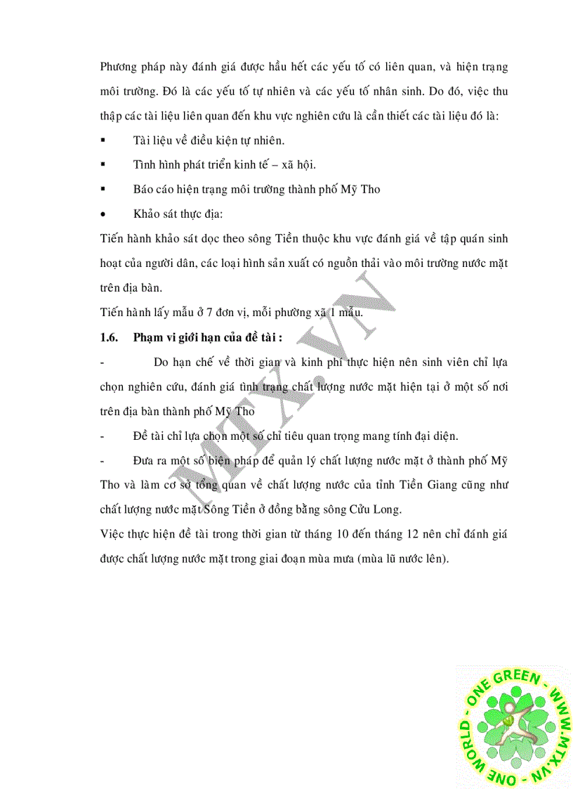 image for page Đánh giá chất lượng nước mặt sông Tiền qua đoạn thành phố Mỹ Tho