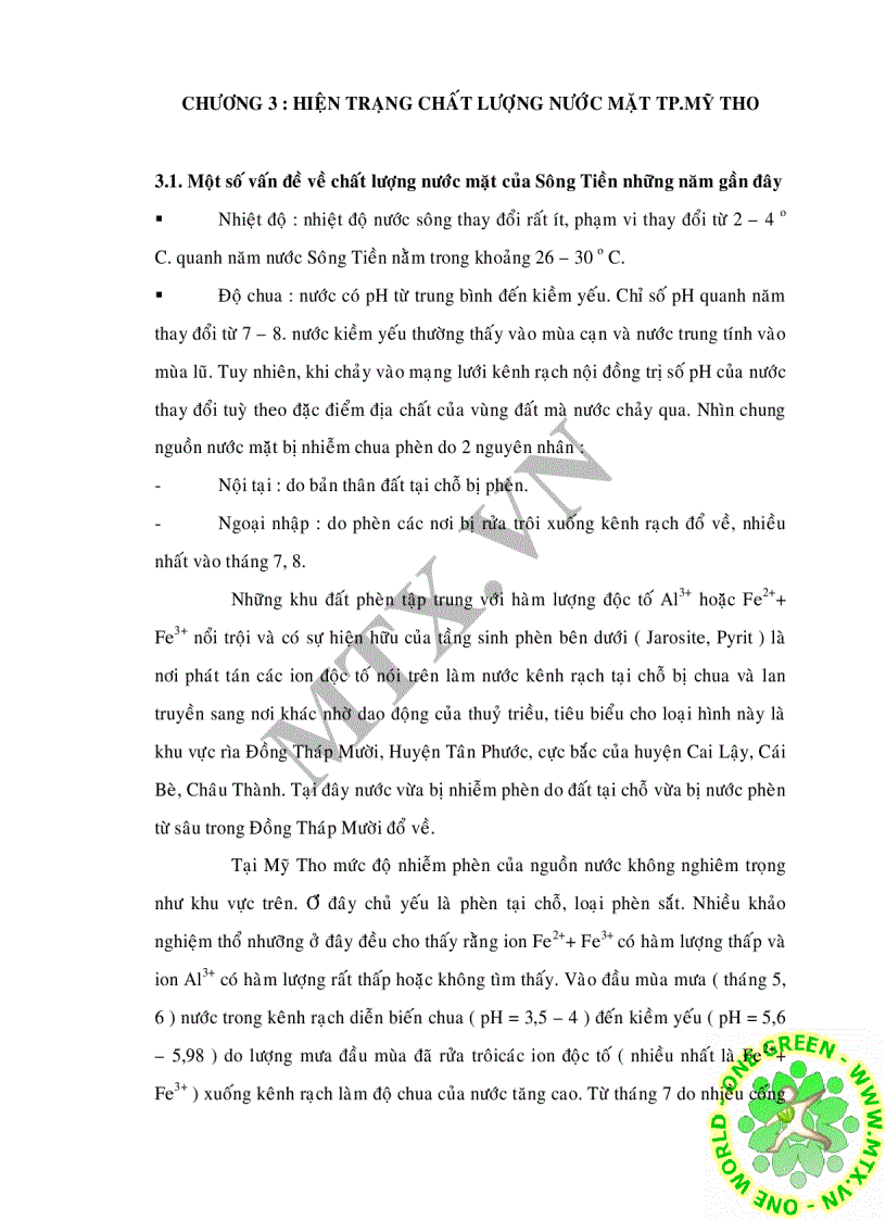 image for page Đánh giá chất lượng nước mặt sông Tiền qua đoạn thành phố Mỹ Tho