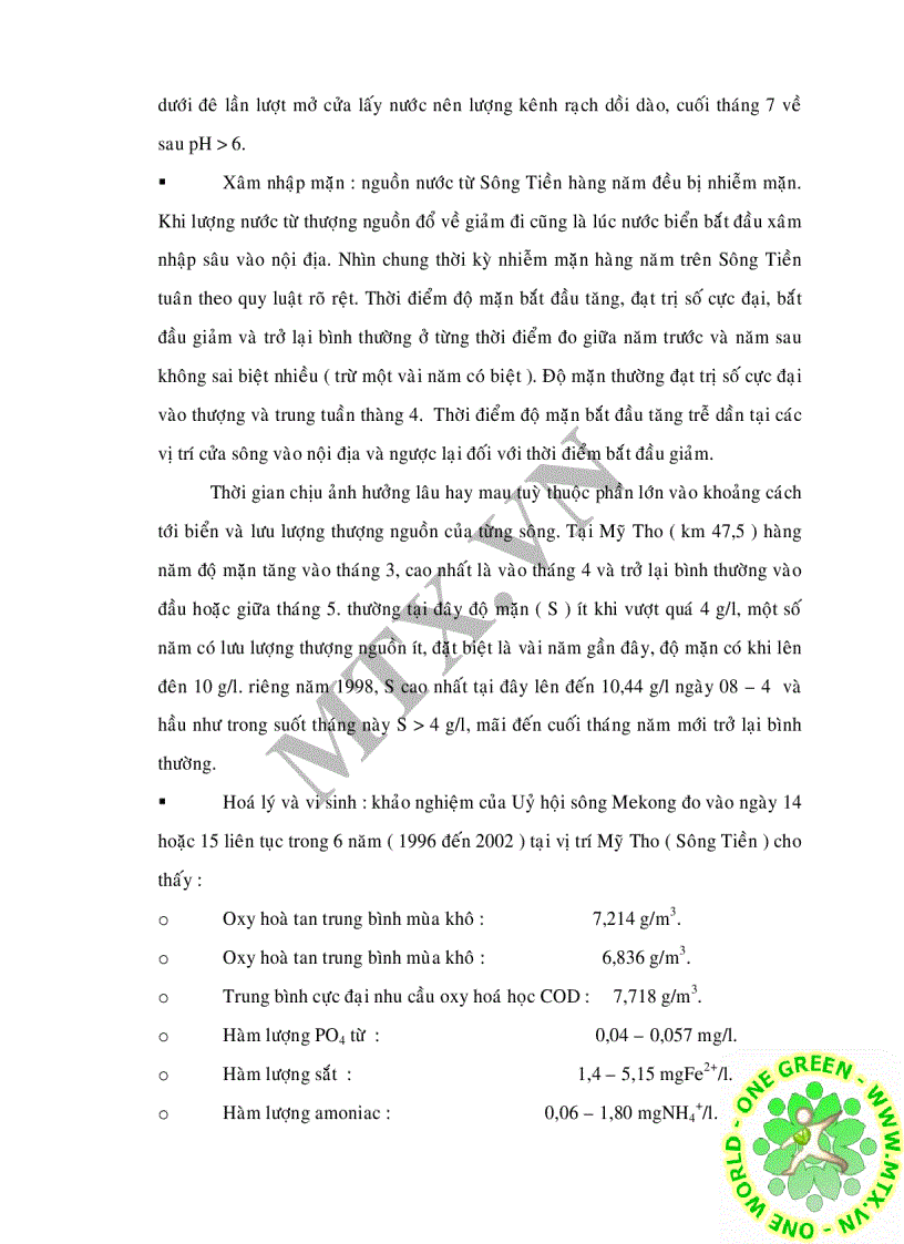 image for page Đánh giá chất lượng nước mặt sông Tiền qua đoạn thành phố Mỹ Tho