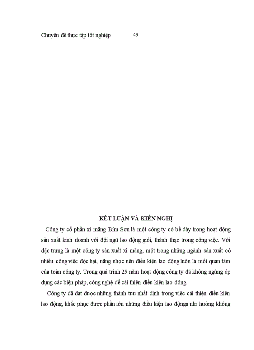 image for page Cải thiện điều kiện lao động trong công ty cổ phần xi măng Bỉm Sơn