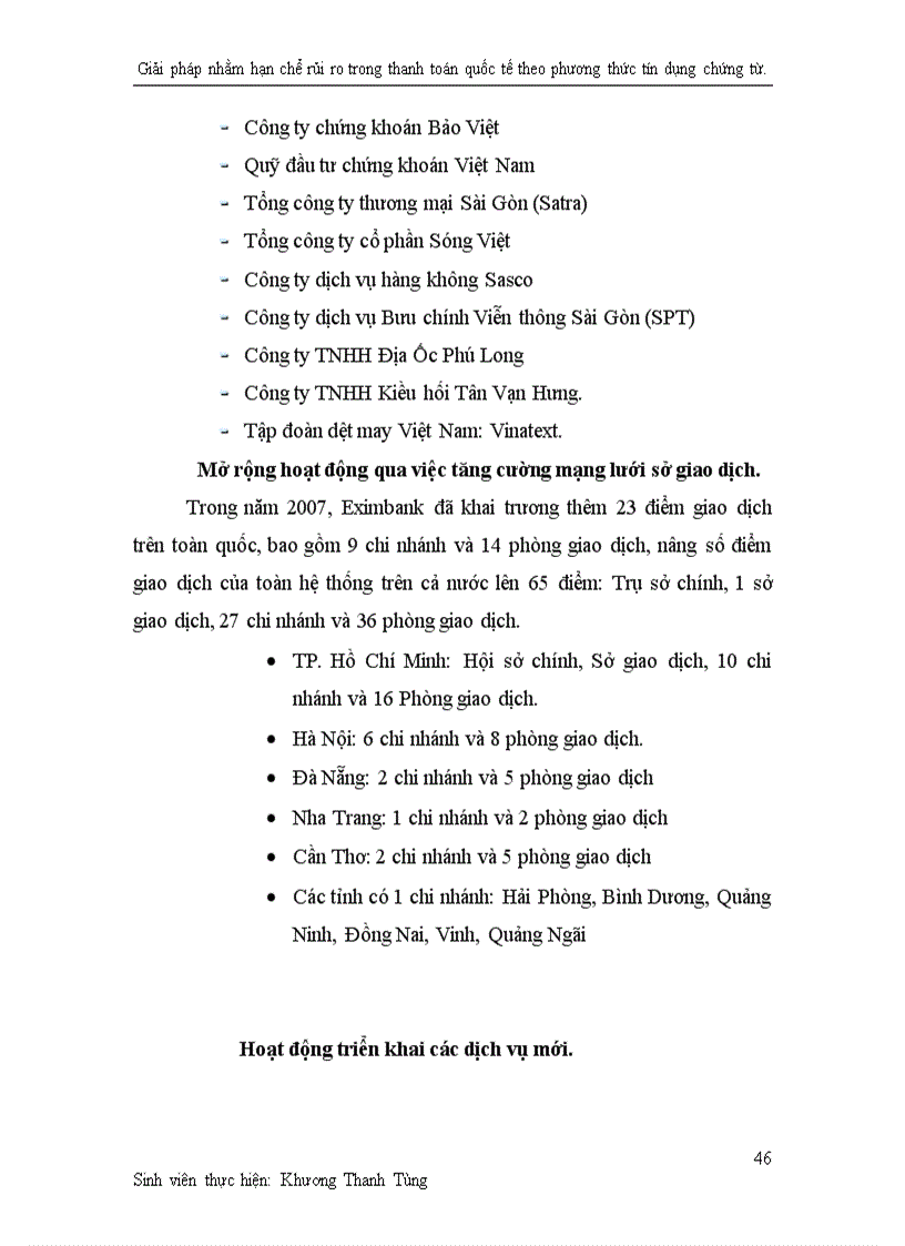 image for page Giải pháp nhằm hạn chế rủi ro trong thanh toán quốc tế theo phương thức tín dụng chứng từ tại ngân hàng thương mại cổ phần xuất nhập khẩu Việt Nam