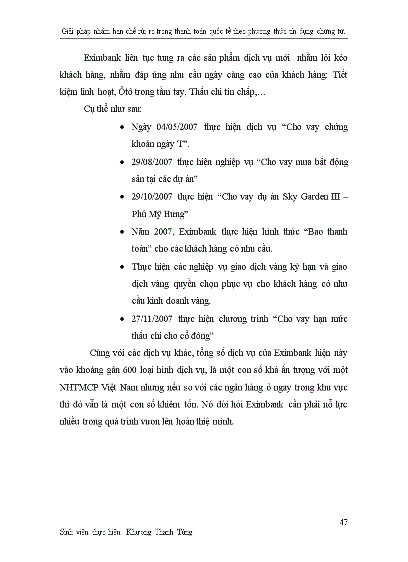 image for page Giải pháp nhằm hạn chế rủi ro trong thanh toán quốc tế theo phương thức tín dụng chứng từ tại ngân hàng thương mại cổ phần xuất nhập khẩu Việt Nam