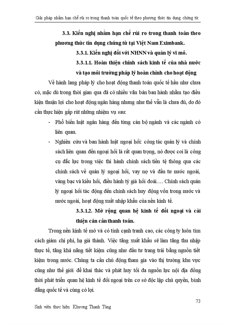 image for page Giải pháp nhằm hạn chế rủi ro trong thanh toán quốc tế theo phương thức tín dụng chứng từ tại ngân hàng thương mại cổ phần xuất nhập khẩu Việt Nam
