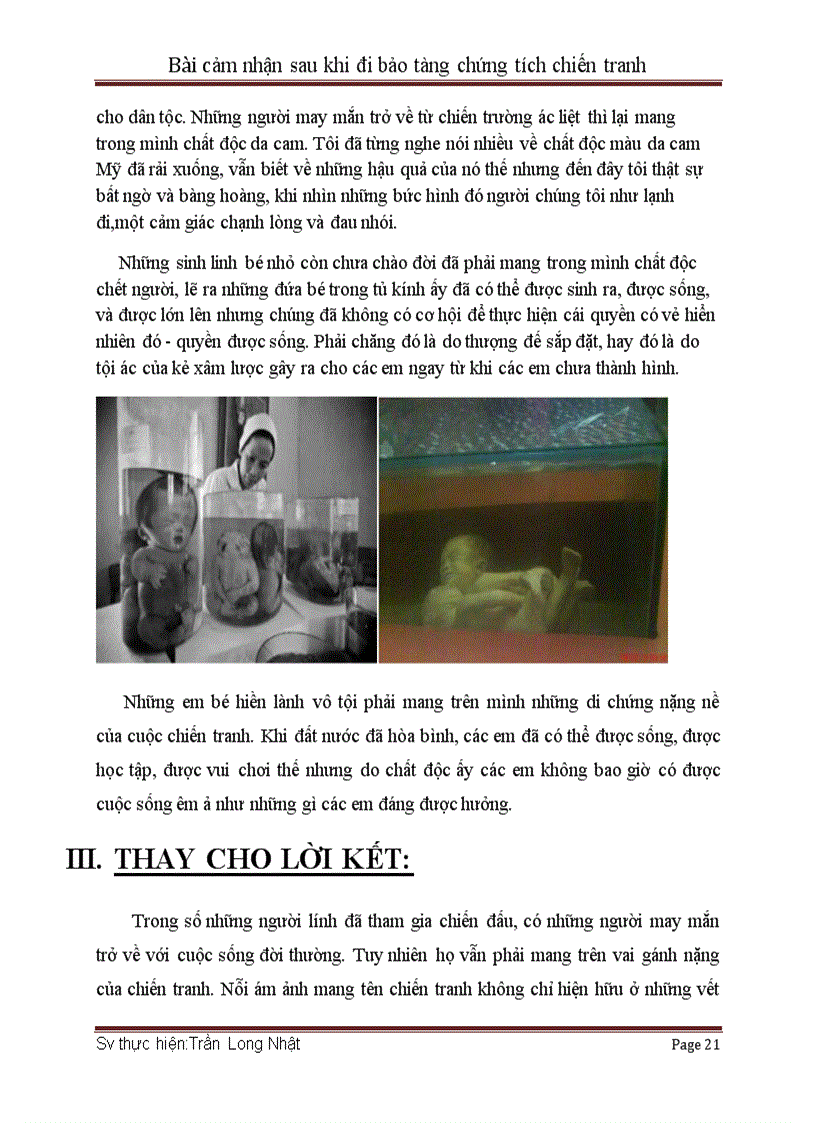 image for page Bài cảm nhận khi tham quan bảo tàng chứng tích chiến tranh môn đường lối đảng cộng sản