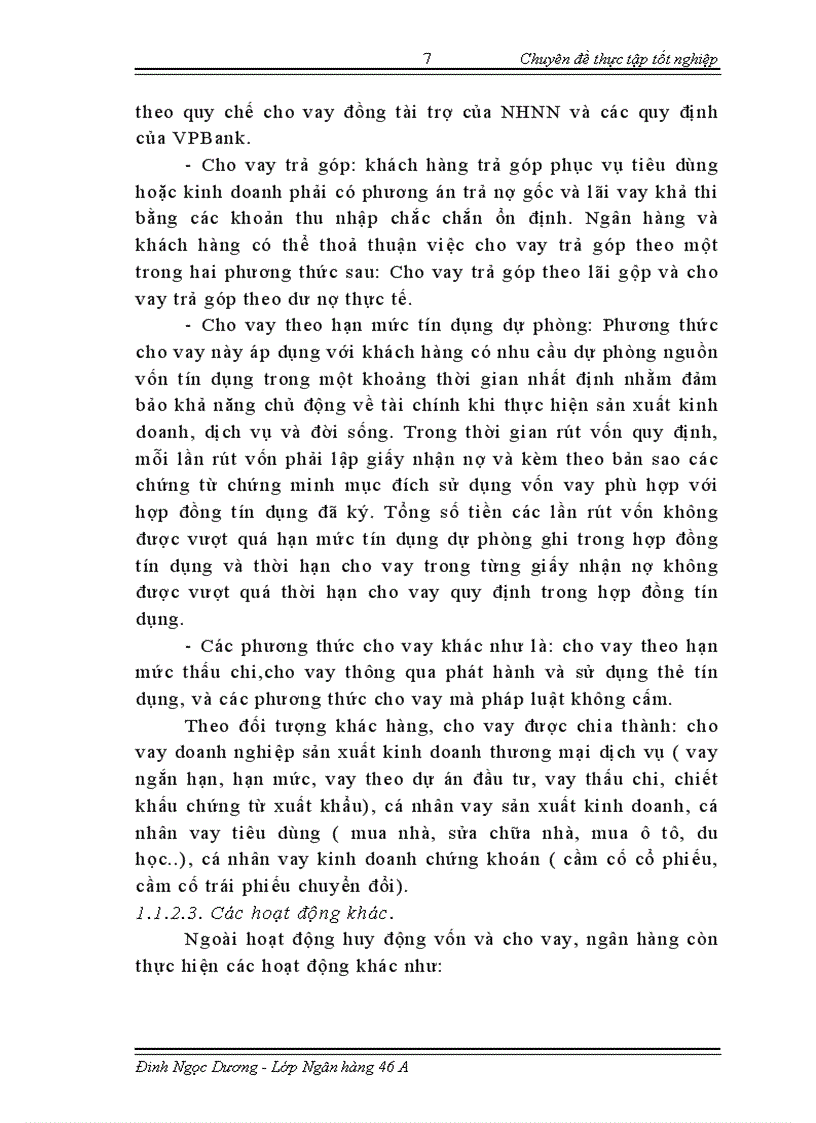 image for page Phát triển hoạt động cho vay tiêu dùng tại ngân hàng thương mại cổ phần VPBank Thanh Xuân